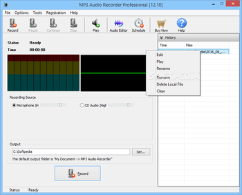 MP3 Audio Recorder Professional screenshot