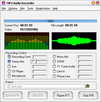 MP3 Audio Recorder Professional screenshot
