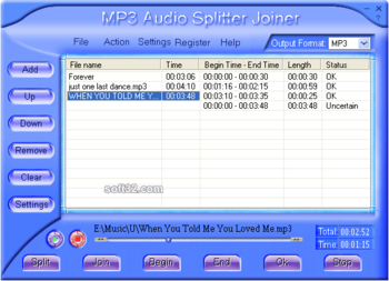 MP3 Audio Splitter Joiner screenshot 2