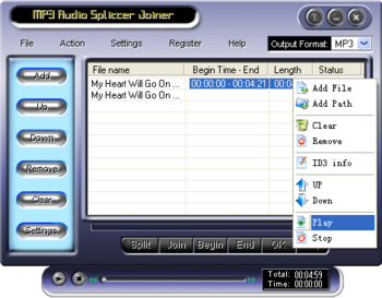 MP3 Audio Splitter Joiner screenshot 3