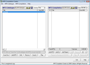 MP3 Compilation Center screenshot