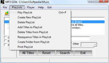 MP3 EZlib Music Library/Playlist Manager screenshot