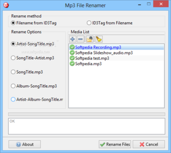 Mp3 File Renamer screenshot