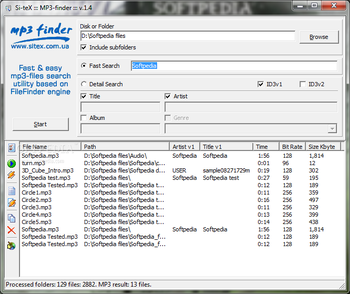 MP3-finder screenshot