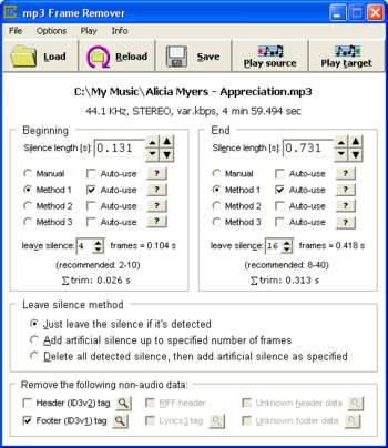 Mp3 Frame Remover screenshot