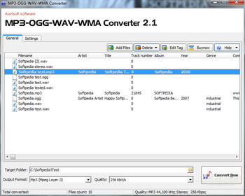 MP3-OGG-WAV-WMA Converter screenshot