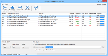 MP3 OGG WMA Size Reducer screenshot