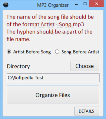 MP3 Organizer screenshot