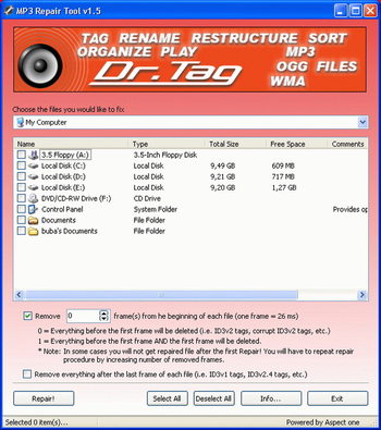 MP3 Repair Tool screenshot