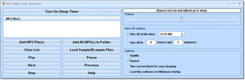 MP3 Sleep Timer Software screenshot