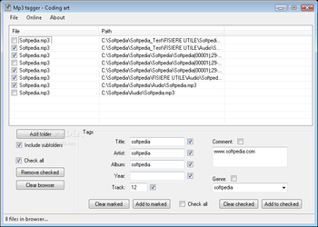 Mp3 tagger screenshot