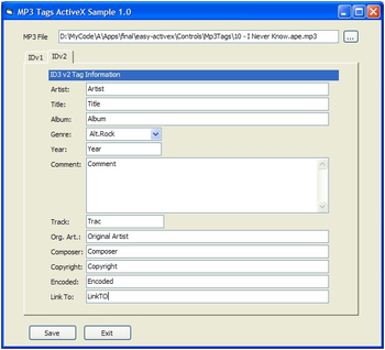 MP3 Tags ActiveX (OCX) screenshot