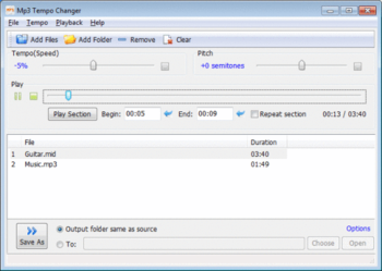 Mp3 Tempo Changer screenshot