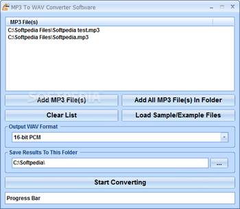 MP3 To WAV Converter Software screenshot