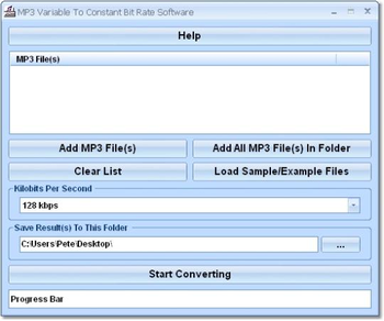 MP3 Variable To Constant Bit Rate Software screenshot