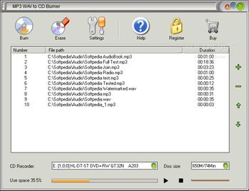 MP3 WAV to CD Burner screenshot