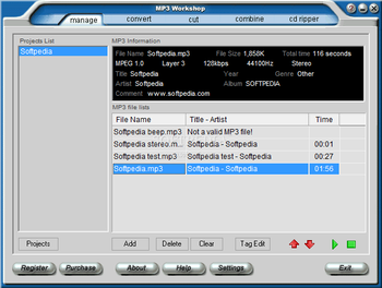 MP3 Workshop screenshot