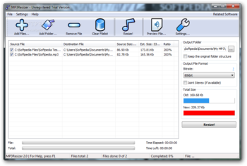 Mp3Resizer screenshot