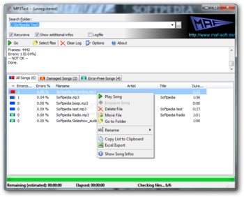MP3Test screenshot