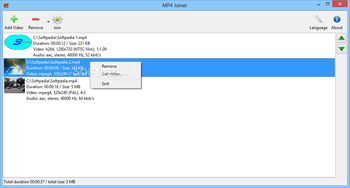 MP4Tools (formerly MP4Joiner) screenshot