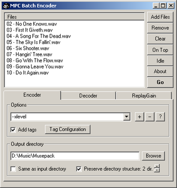 MPC Batch Encoder screenshot