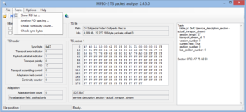 MPEG-2TS Packet Analyser screenshot 4