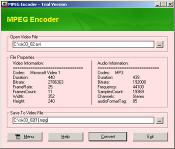 MPEG ENCODER screenshot