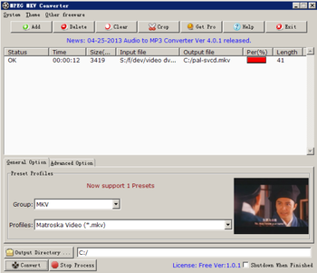 MPEG MKV Converter screenshot