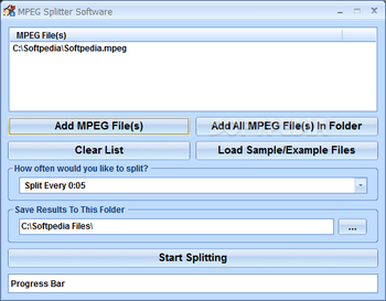 MPEG Splitter Software screenshot