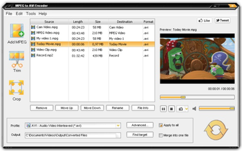 MPEG to AVI Encoder screenshot