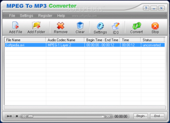 MPEG To MP3 Converter screenshot