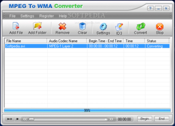 MPEG To WMA Converter screenshot 2