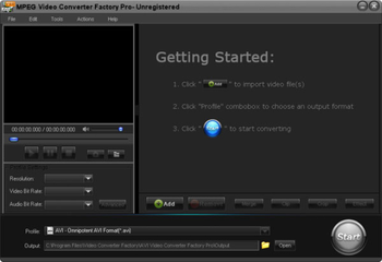 MPEG Video Converter Factory Pro screenshot