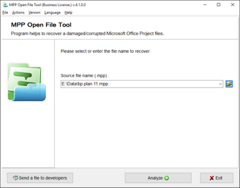 MPP Open File Tool screenshot