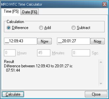 MRO WorkingTimeClock screenshot