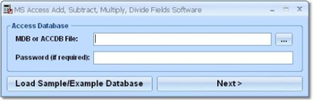 MS Access Add, Subtract, Multiply, Divide Fields Software screenshot