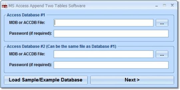 MS Access Append Two Tables Software screenshot