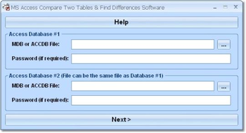 MS Access Compare Two Tables & Find Differences Software screenshot