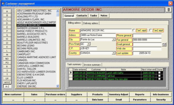 MS Access Customer Template screenshot