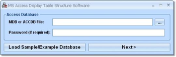 MS Access Display Table Structure Software screenshot