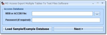 MS Access Export Multiple Tables To Text Files Software screenshot