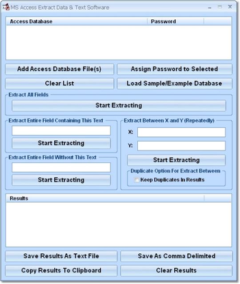 MS Access Extract Data & Text Software screenshot