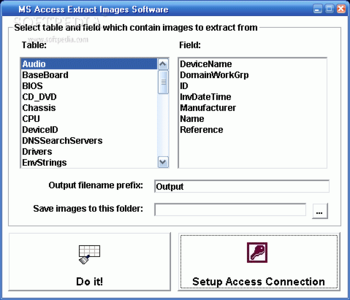 MS Access Extract Images Software screenshot 2
