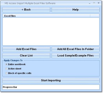MS Access Import Multiple Excel Files Software screenshot