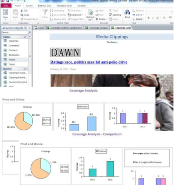 MS Access Media Clipping Database Template screenshot