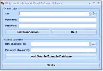 MS Access Oracle Import, Export & Convert Software screenshot