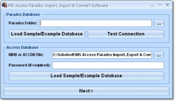 MS Access Paradox Import, Export & Convert Software screenshot