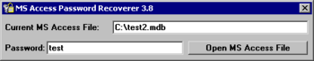MS Access Password Recoverer screenshot