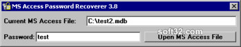 MS Access Password Recoverer screenshot 2