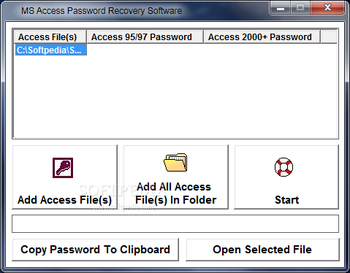 MS Access Password Recovery Software screenshot